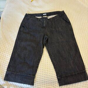 Liz&co stretch dark grey denim jean, wide leg crops, Plus Size 16 W